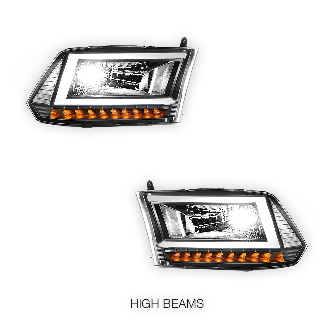 RAM 1500 Classic (2019 - 2024) C-LED DRL Sequential Signal Headlights LH + RH