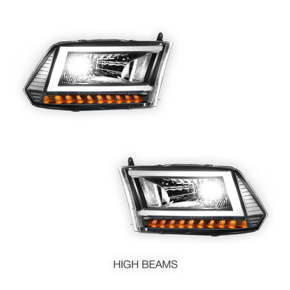 RAM 1500 Classic (2019 - 2024) C-LED DRL Sequential Signal Headlights LH + RH