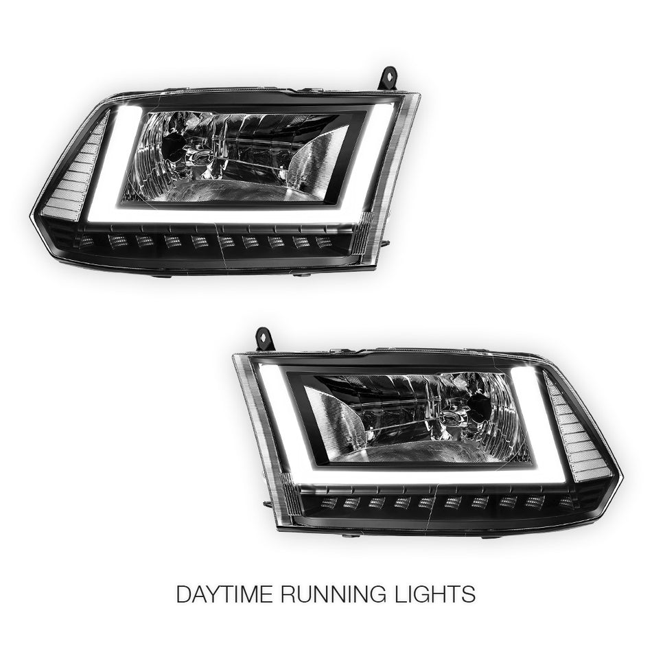 Dodge RAM 1500 (2009 - 2010) U-LED DRL Sequential Signal Headlights LH + RH