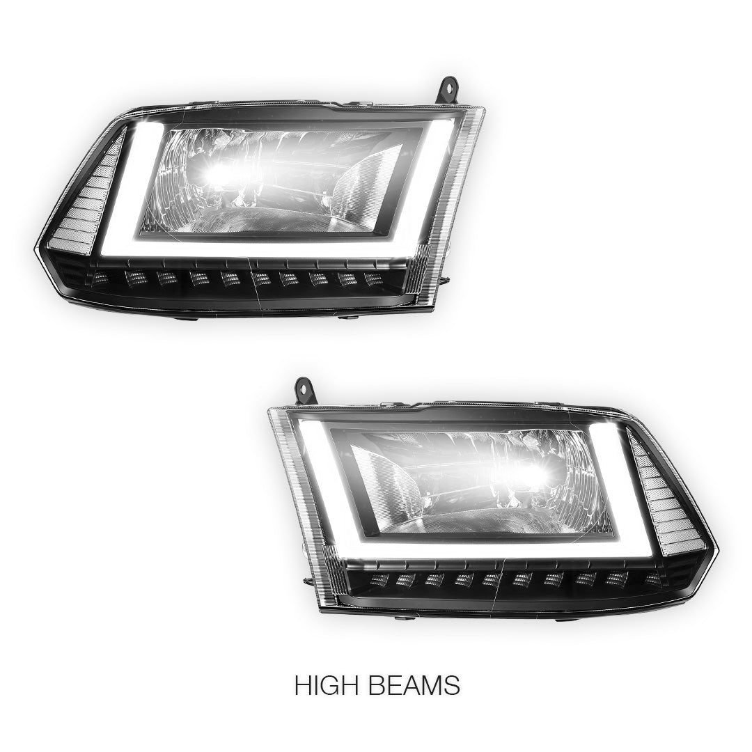 Dodge RAM 1500 (2009 - 2010) U-LED DRL Sequential Signal Headlights LH + RH