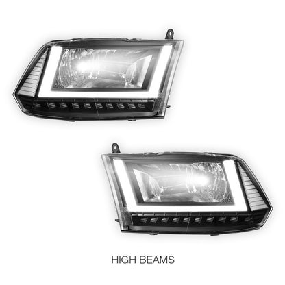 Dodge RAM 1500 (2009 - 2010) U-LED DRL Sequential Signal Headlights LH + RH