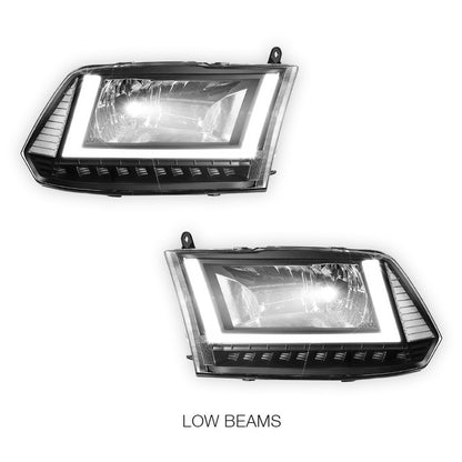 Dodge RAM 1500 (2009 - 2010) U-LED DRL Sequential Signal Headlights LH + RH