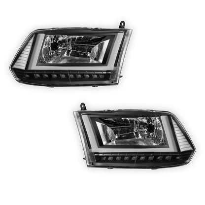 Dodge RAM 1500 (2009 - 2010) U-LED DRL Sequential Signal Headlights LH + RH