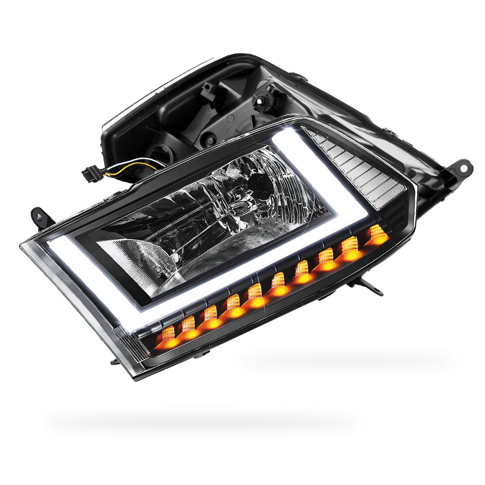 RAM 1500 (2013 - 2018) U-LED DRL Sequential Signal Headlights LH + RH