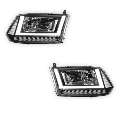 RAM 1500 (2013 - 2018) U-LED DRL Sequential Signal Headlights LH + RH