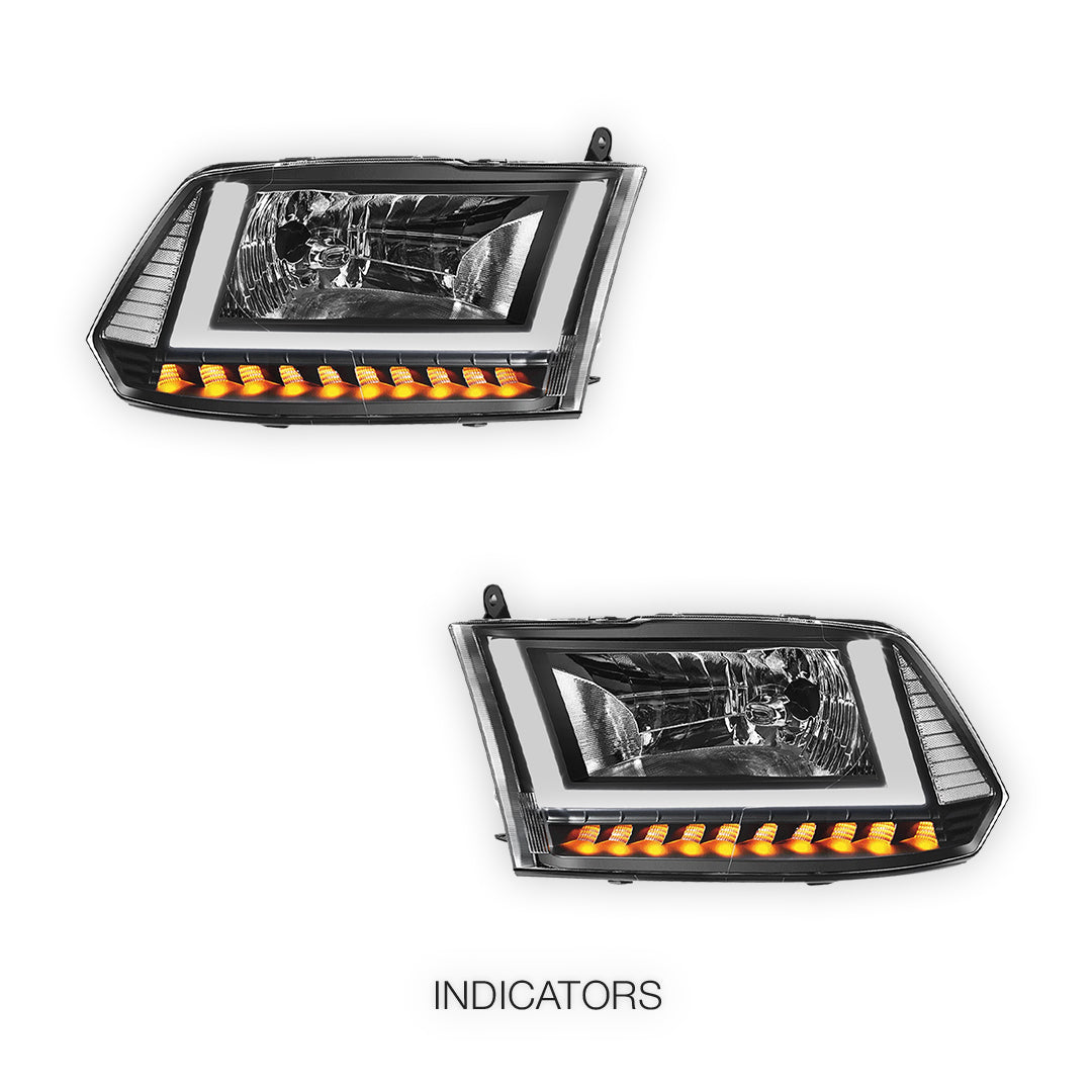 RAM 1500 Classic (2019 - 2024) U-LED DRL Sequential Signal Headlights LH + RH