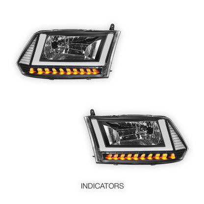 RAM 1500 Classic (2019 - 2024) U-LED DRL Sequential Signal Headlights LH + RH