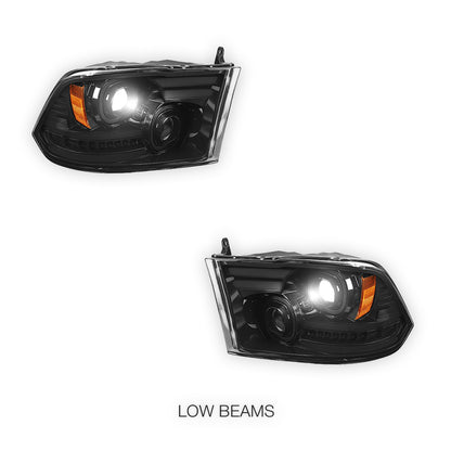 RAM 1500 (2009 - 2018) LED DRL Sequential Signal Projector Headlights LH + RH
