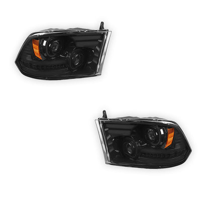 RAM 1500 (2009 - 2018) LED DRL Sequential Signal Projector Headlights LH + RH