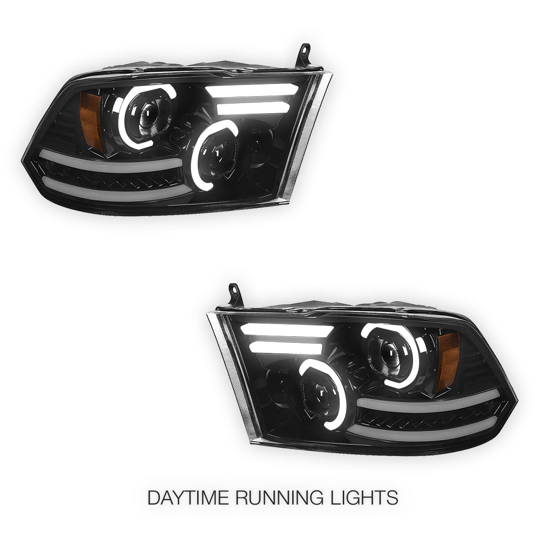 RAM 2500 (2010 - 2018) LED DRL Sequential Signal Projector Headlights LH + RH