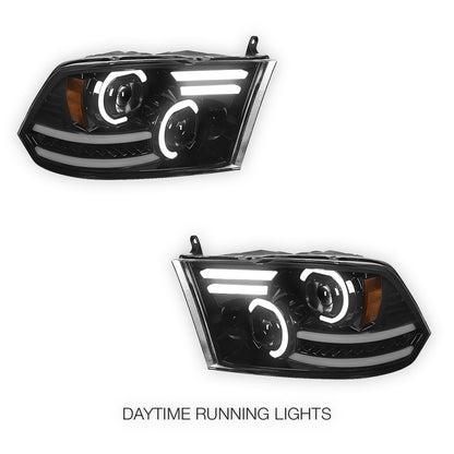 RAM 2500 (2010 - 2018) LED DRL Sequential Signal Projector Headlights LH + RH