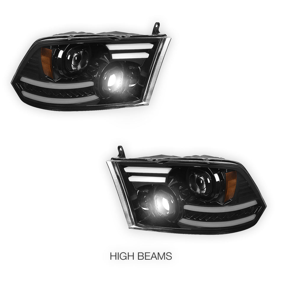 RAM 2500 (2010 - 2018) LED DRL Sequential Signal Projector Headlights LH + RH