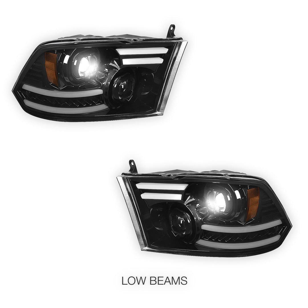 RAM 2500 (2010 - 2018) LED DRL Sequential Signal Projector Headlights LH + RH