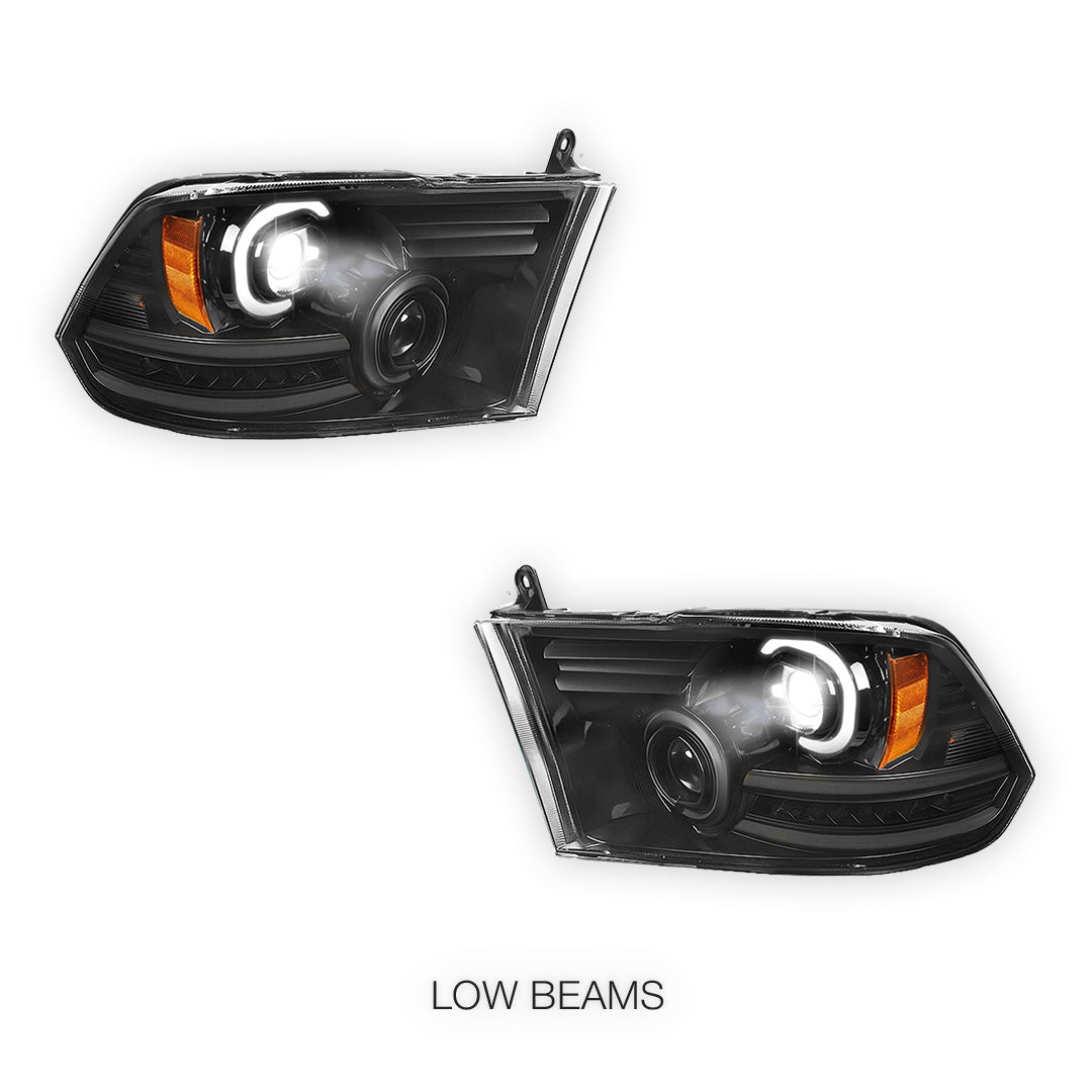 RAM 3500 (2010 - 2018) LED DRL Sequential Signal Projector Headlights LH + RH