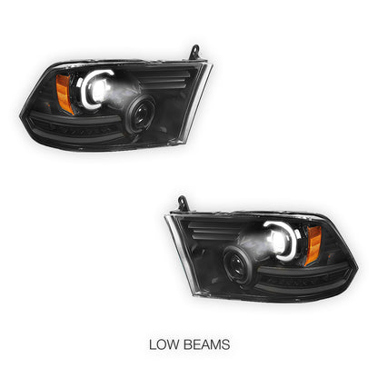 RAM 3500 (2010 - 2018) LED DRL Sequential Signal Projector Headlights LH + RH