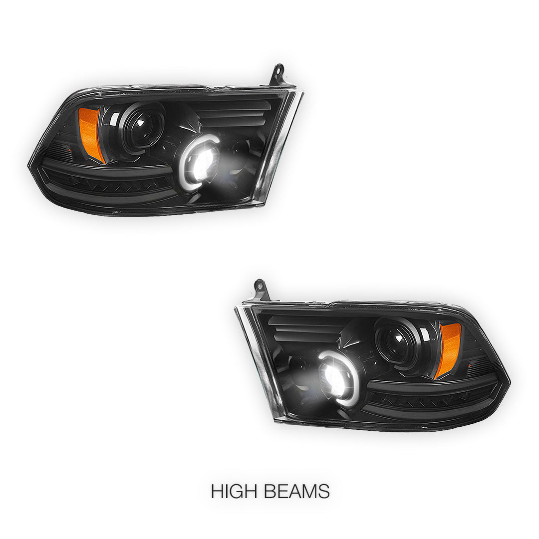 RAM 3500 (2010 - 2018) LED DRL Sequential Signal Projector Headlights LH + RH