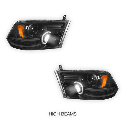 RAM 3500 (2010 - 2018) LED DRL Sequential Signal Projector Headlights LH + RH