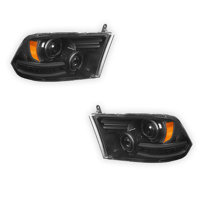 RAM 3500 (2010 - 2018) LED DRL Sequential Signal Projector Headlights LH + RH