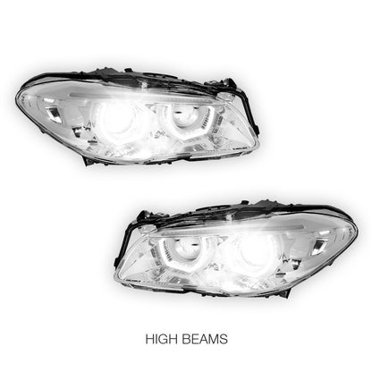 BMW 5-Series F10 (2011 - 2013) LED DRL Sequential Turn Signal HID Projector Headlighst LH + RH