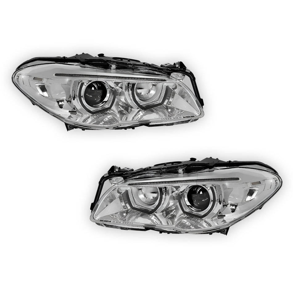 BMW 5-Series F10 (2011 - 2013) LED DRL Sequential Turn Signal HID Projector Headlighst LH + RH