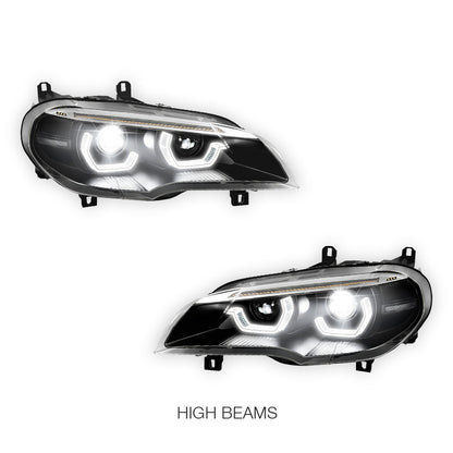 BMW X-Series E70 (2011 - 2013) LED Projector Sequential Headlights LH + RH