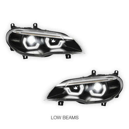 BMW X-Series E70 (2011 - 2013) LED Projector Sequential Headlights LH + RH