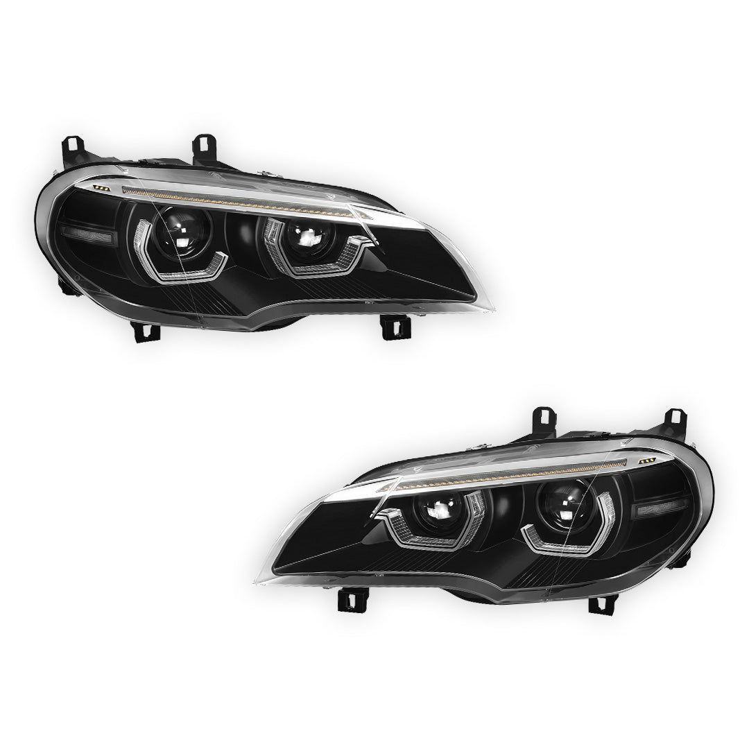 BMW X-Series E70 (2011 - 2013) LED Projector Sequential Headlights LH + RH