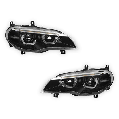 BMW X-Series E70 (2011 - 2013) LED Projector Sequential Headlights LH + RH