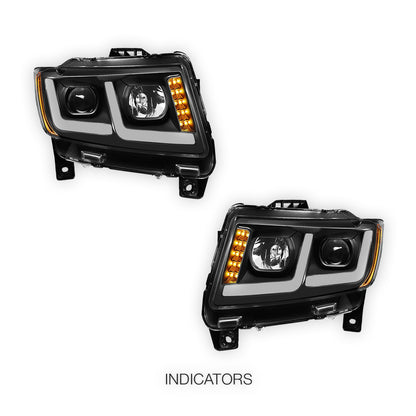Jeep Grand Cherokee (2011 - 2013) LED DRL Projector Headlights LH + RH