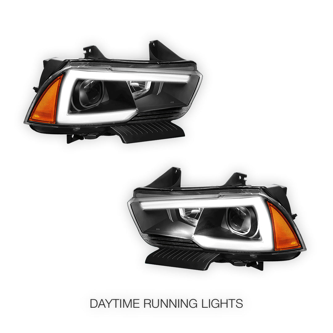 Dodge Charger (2011 - 2014) Pair LED DRL Projector Headlights LH + RH