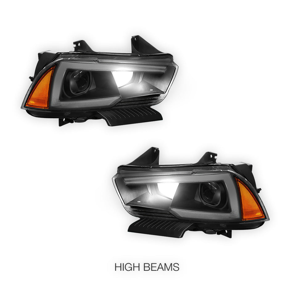 Dodge Charger (2011 - 2014) Pair LED DRL Projector Headlights LH + RH