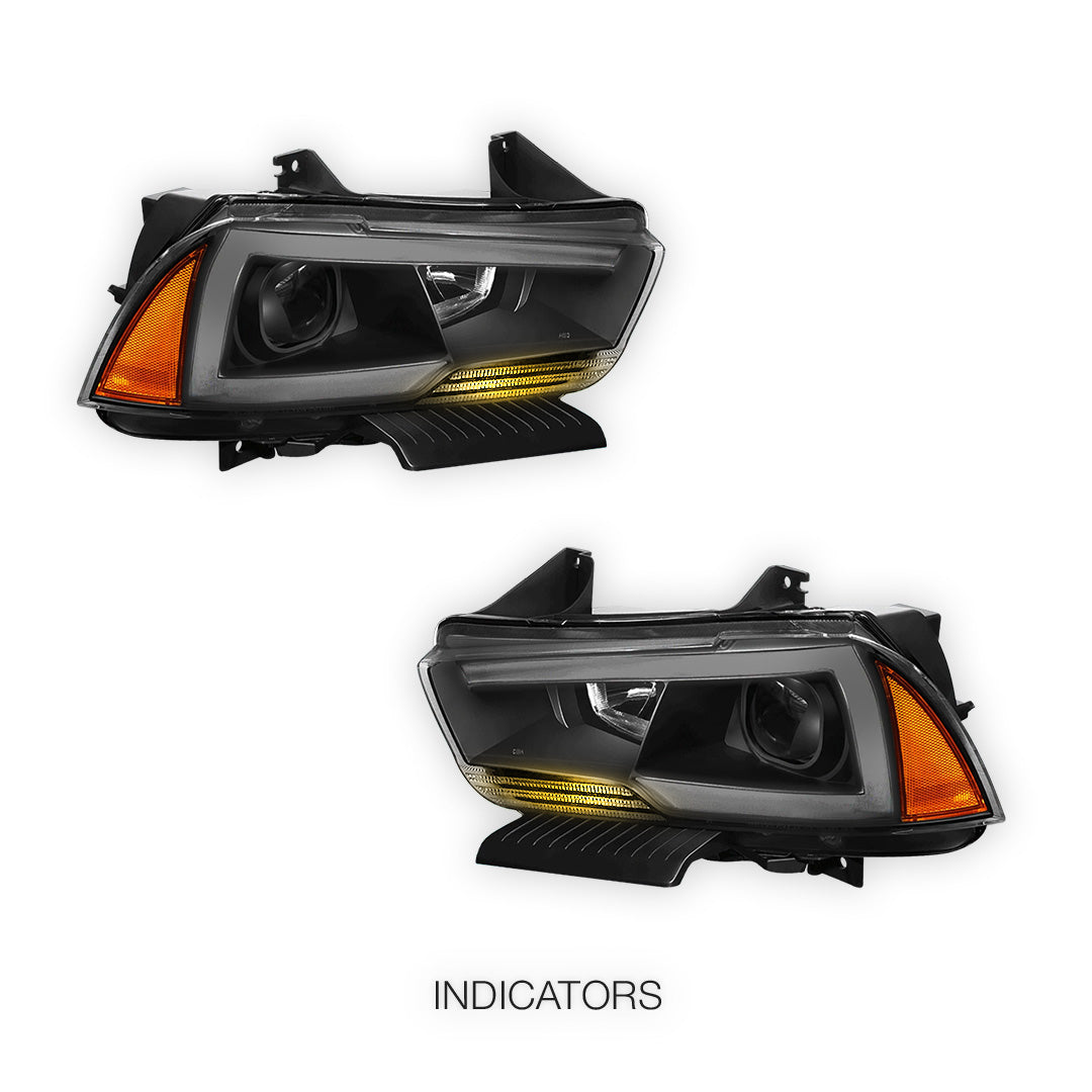 Dodge Charger (2011 - 2014) Pair LED DRL Projector Headlights LH + RH