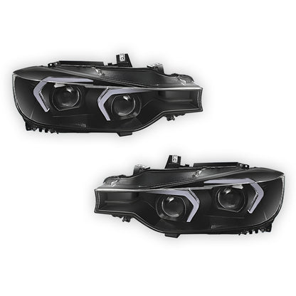 BMW 3-Series F30 (2012 - 2015) LED DRL Switchback Dual Projector Headlights LH + RH