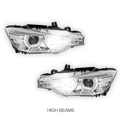 BMW 3-Series F30 (2012 - 2016) Dual LED 3D U-Halo DRL Projector Headlights LH + RH