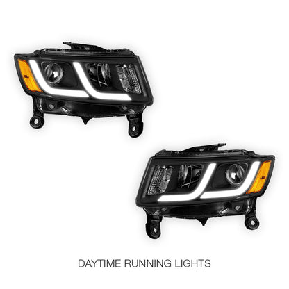 Jeep Grand Cherokee (2014 - 2016) LED DRL Projector Headlights LH + RH