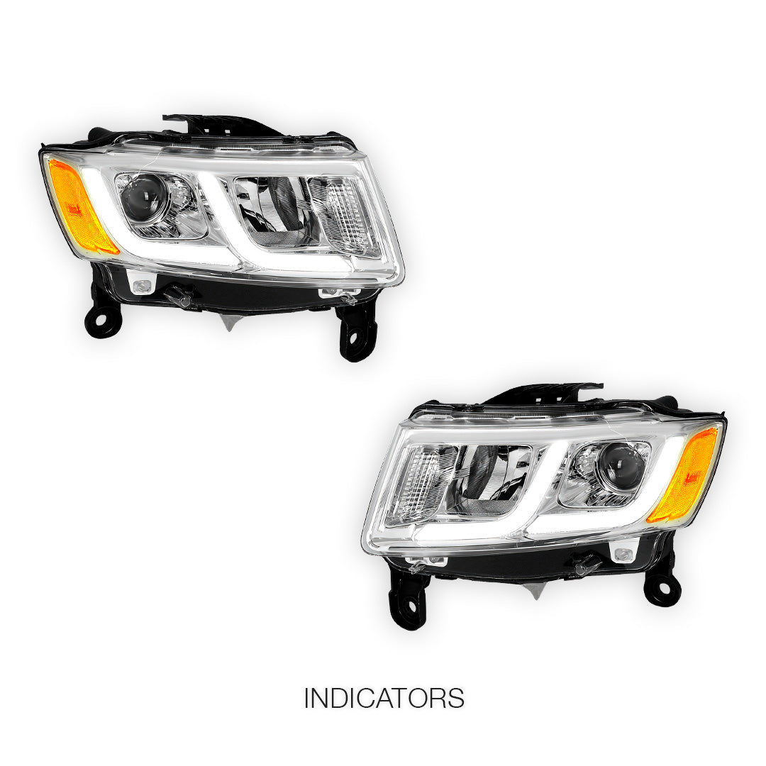Jeep Grand Cherokee (2014 - 2016) LED DRL Projector Headlights LH + RH