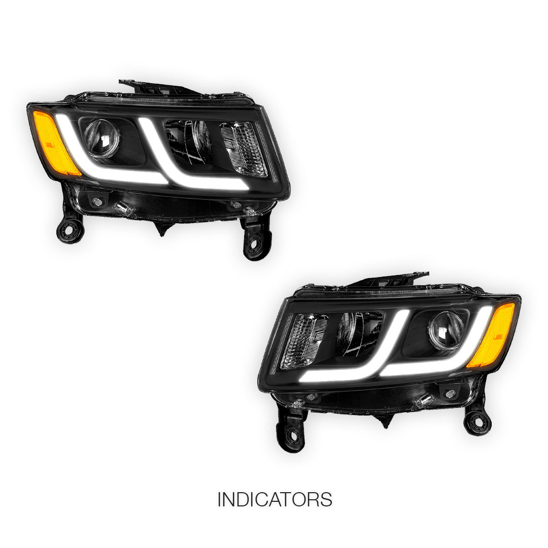Jeep Grand Cherokee (2014 - 2016) LED DRL Projector Headlights LH + RH