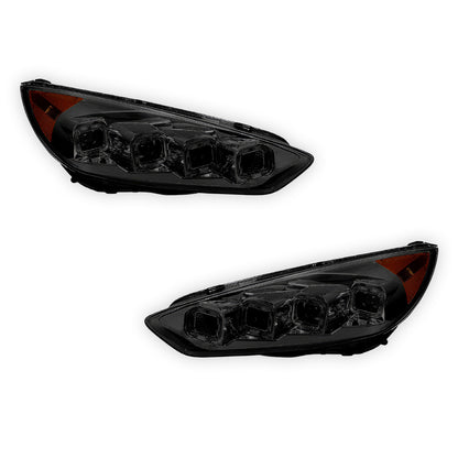 Ford Focus (2015 -2018) Full LED Sequential Quad Halo Projector Headlights LH + RH