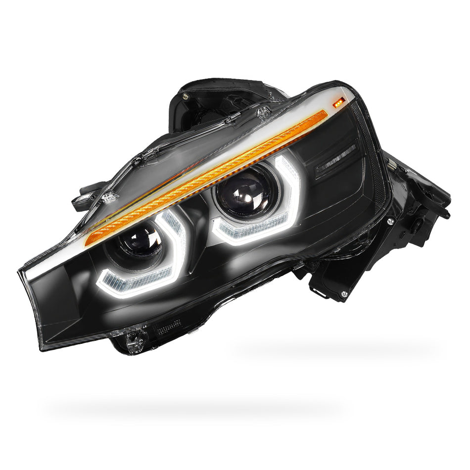 BMW X-Series (2015 - 2018) Full LED Sequential Turn Signal Quad Halo Projector Headlights LH + RH