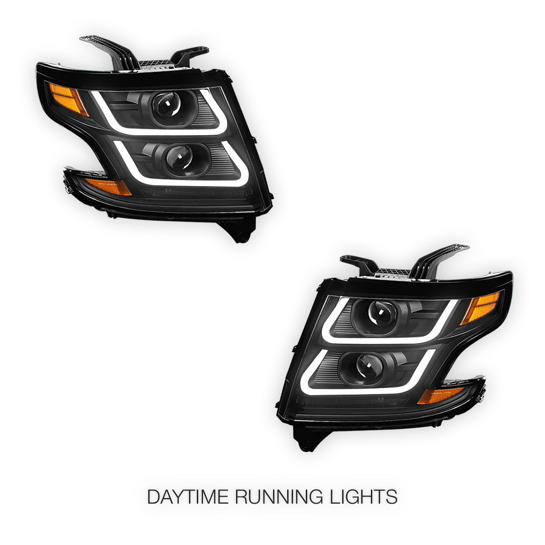 Chevrolet Suburban 3500 HD LS / LT (2015 - 2020) LED DRL Projector Headlights LH + RH