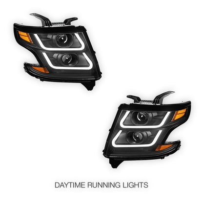 Chevrolet Suburban 3500 HD LS / LT (2015 - 2020) LED DRL Projector Headlights LH + RH