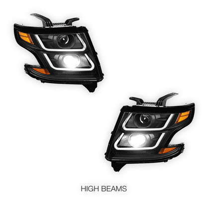 Chevrolet Suburban 3500 HD LS / LT (2015 - 2020) LED DRL Projector Headlights LH + RH