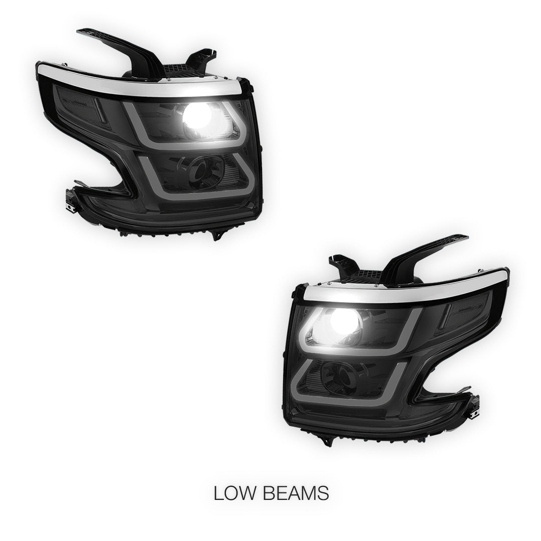 Chevrolet Suburban 3500 HD LS / LT (2015 - 2020) LED DRL Projector Headlights LH + RH