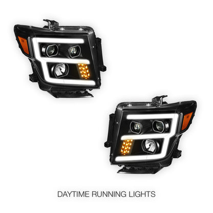 Nissan Titan (2017 - 2024) LED Signal Projector Headlights LH + RH