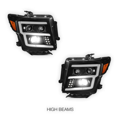 Nissan Titan (2017 - 2024) LED Signal Projector Headlights LH + RH