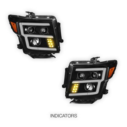 Nissan Titan (2017 - 2024) LED Signal Projector Headlights LH + RH