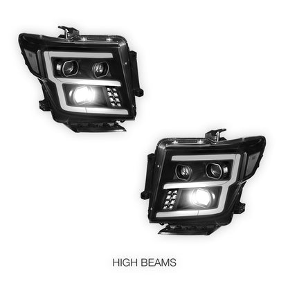 Nissan Titan (2017 - 2024) LED Signal Projector Headlights LH + RH