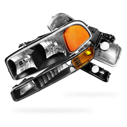 GMC Yukon XL 2500 SLE / SLT (2000 - 2006) Replacement Headlights and Bumper Lights LH + RH