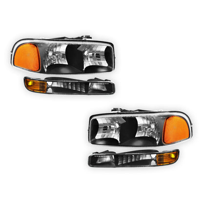 GMC Yukon XL 2500 SLE / SLT (2000 - 2006) Replacement Headlights and Bumper Lights LH + RH