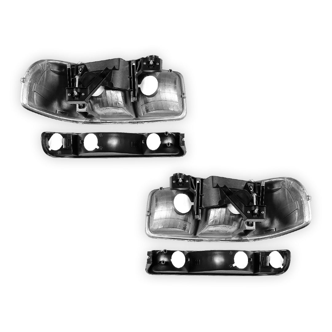 GMC Yukon XL 2500 SLE / SLT (2000 - 2006) Replacement Headlights and Bumper Lights LH + RH